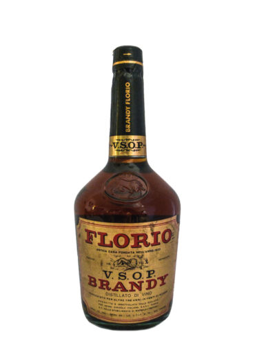 bottiglia di brandy marca florio